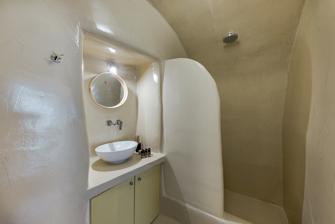 Living area with sofa beds in Cave Studio with Balcony