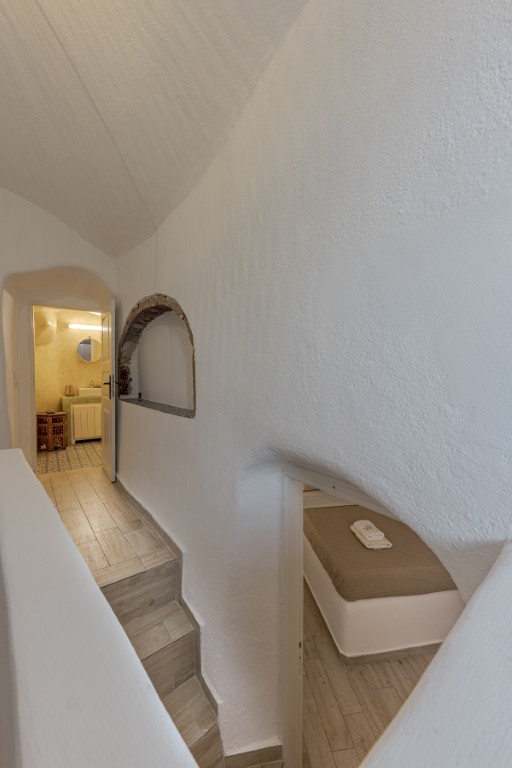 Earth Cave House bathroom with walk-in shower