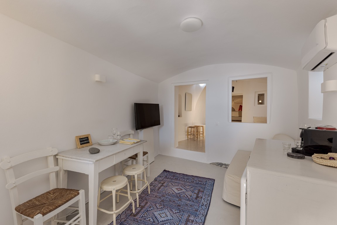 Cycladic living area in Just Blue House with Dome Terrace