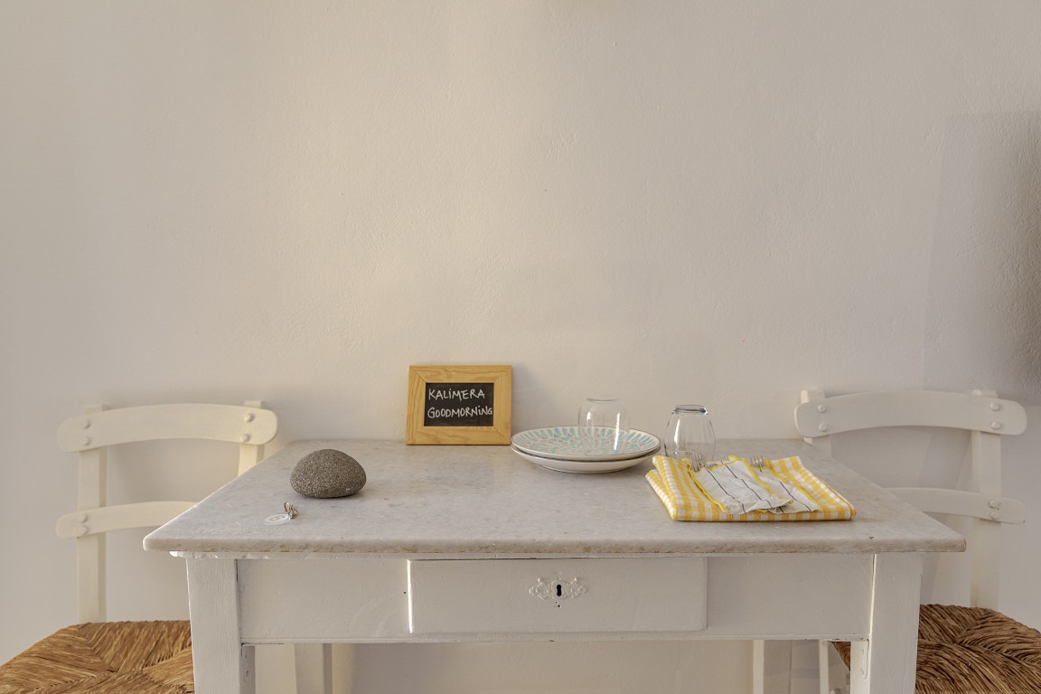 Cycladic living area in Just Blue House with Dome Terrace