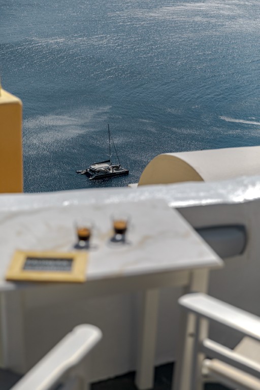 Cycladic living area in Just Blue House with Dome Terrace