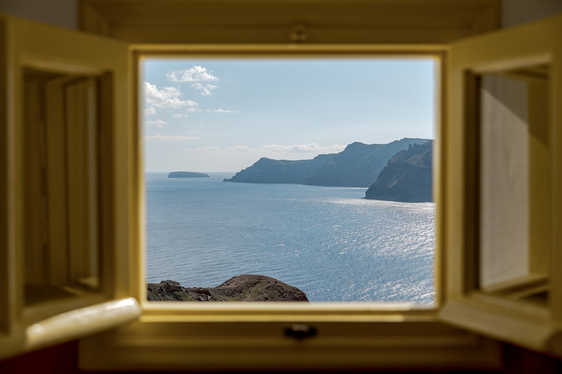 Santorini caldera and Aegean sea view from Oia